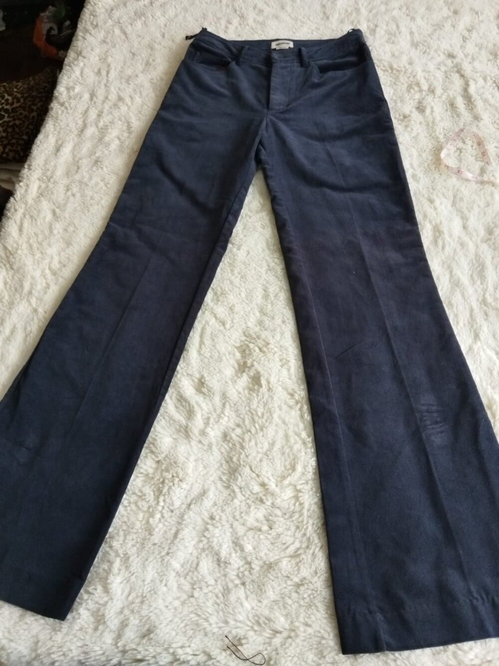 Zadig & Voltaire Pistol Black Velvet Trousers, Size 34, Wide Leg, Luxury Brand